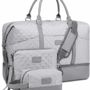 Weekender Bag, Large Travel Duffel Bag for Women, Carry on Overnight Bag with Shoe Compartment and Toiletry Bags
