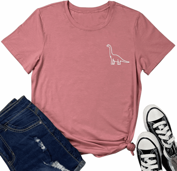 Women Cute Dinosaur Graphic T-Shirts Teen Girls Funny Tees