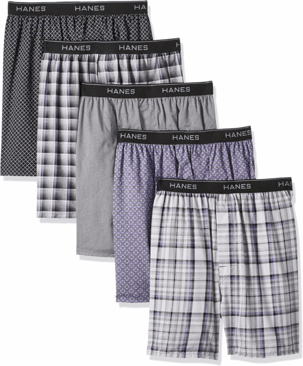 Men'S Tagless Boxer Underwear, Exposed Waistband, Multi-Packs Available