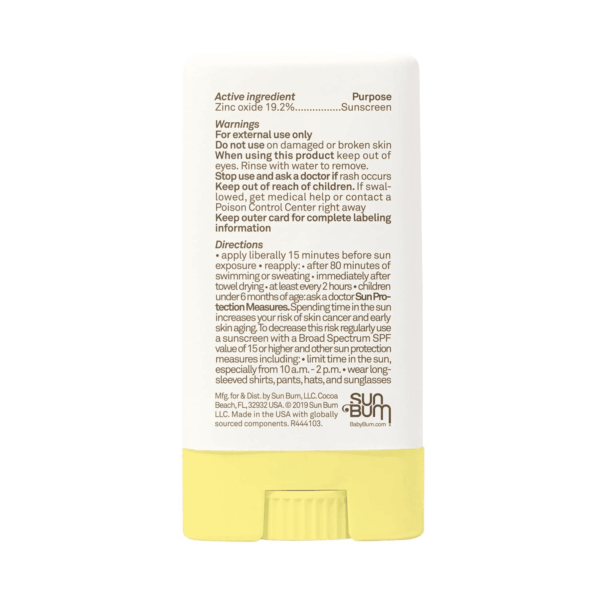 Baby Bum Mineral SPF 50 Sunscreen Stick - Hawaii 104 Act Compliant (Without Octinoxate & Oxybenzone) - UVA/UVB Face and Body Protection - Unscented for Sensitive Skin - Travel Size 0.45 Oz - Image 2