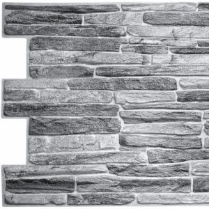 40-In X 20-In Embossed Dark Grey PVC Wall Panel Abstract