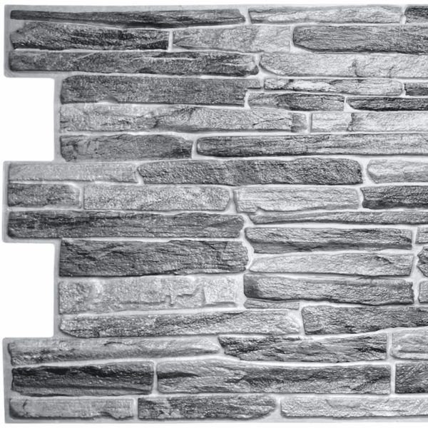 40-In X 20-In Embossed Dark Grey PVC Wall Panel Abstract