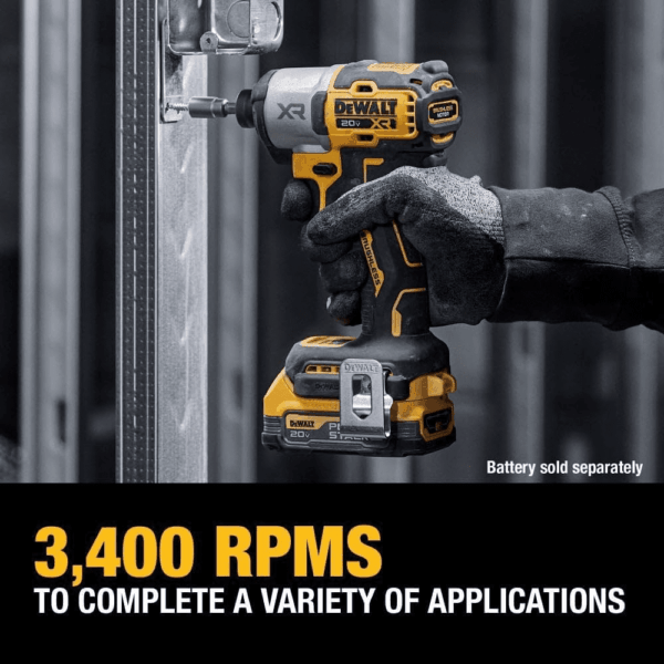 20V MAX XR Impact Driver, Brushless, 1/4", 3-Speed, Bare Tool Only (DCF845B) - Image 4