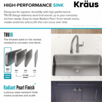 Dex 33-Inch Undermount 16 Gauge Stainless Steel Single Bowl Kitchen Sink, KA1US33B - Image 5
