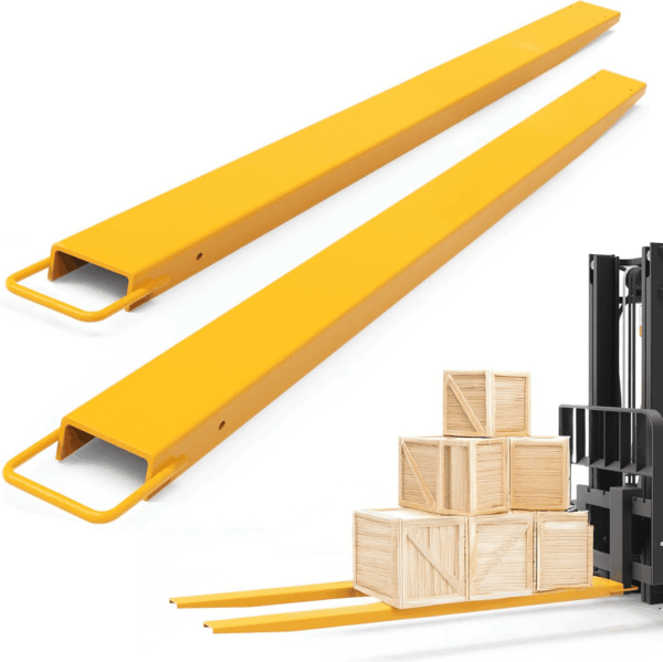 4.5In Width Forklift Extensions Fits for 4" Wide Forks, Heavy Duty Pallet Fork Extension, 72In Length, 1 Pair, Yellow