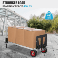 2 in 1 Aluminium Hand Truck Dolly 450Lbs Capacity, Heavy Duty Convertible Hand Truck W/Pneumatic Wheels, Foldable Dolly Cart Collapsible Dolly for Moving with Retractable Handle - Image 6