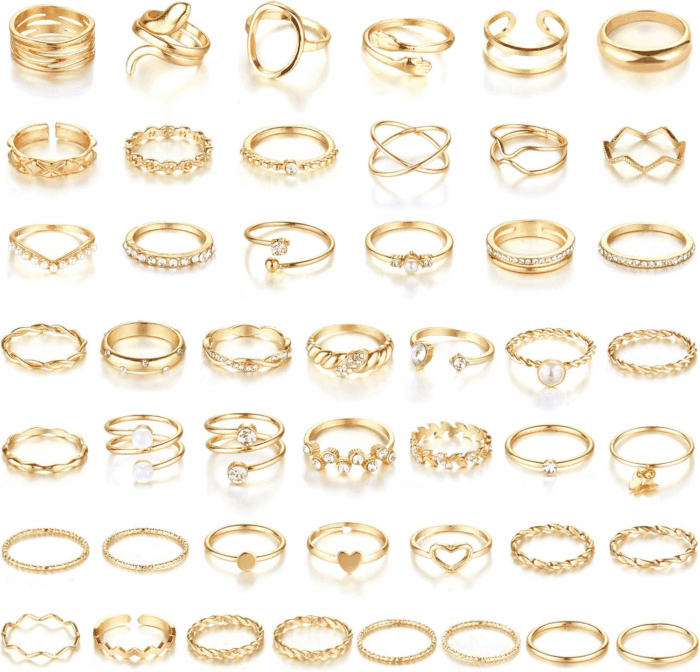 Gold Knuckle Rings Set for Women Stackable Joint Finger Midi Rings Dainty Cubic Crystal Zirconia Simple Hollow Twist Cute Rings Pack Jewelry Gift