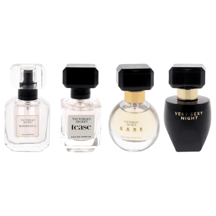 Fragrance Discovery Set for Women - 4 Pc Mini Gift Set with Bombshell, Tease, Bare, and Very Sexy Night EDP Sprays (0.25Oz Each) - Image 2