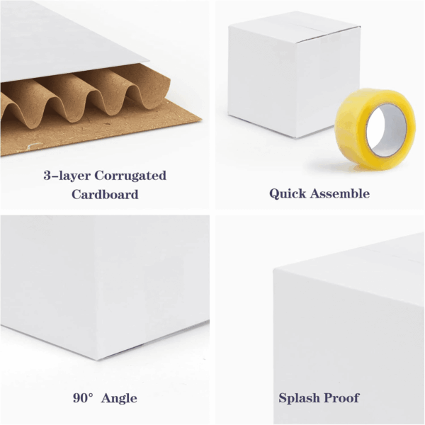 6X6X6 Shipping Boxes for Small Business,40 Pack White Corrugated Cardboard Box for Packaging, Mailing, Storage - Image 6