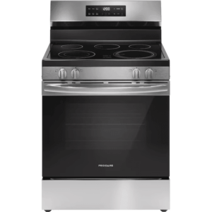 30-In Glass Top 5 Burners 5.3-Cu Ft Freestanding Electric Range Fingerprint Resistant Stainless Steel )
