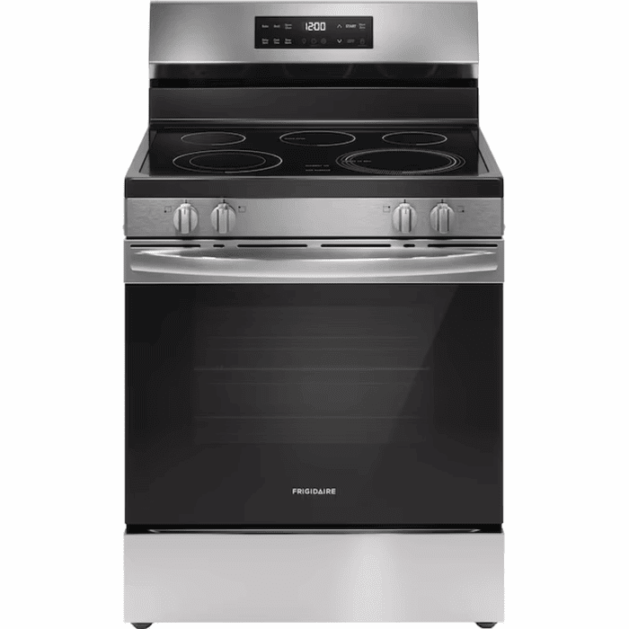 30-In Glass Top 5 Burners 5.3-Cu Ft Freestanding Electric Range Fingerprint Resistant Stainless Steel )