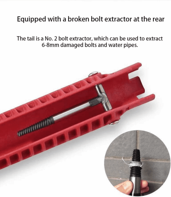 8 in 1 Multifunctional Sink Bathroom Wrench, Plumbing Installation Tool Household Water Pipe Faucet Washing Basin Corner Valve Sink Repair Removal Tool - Image 4