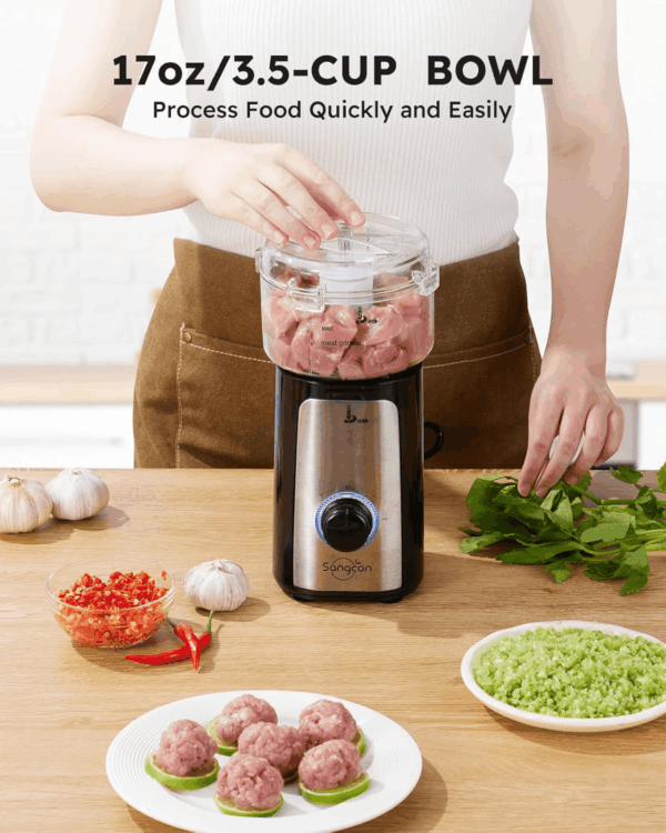 5 in 1 Blender and Food Processor Combo for Kitchen, Small Electric Food Chopper for Meat and Vegetable, 350W High Speed Blenders with 2 Speeds and Pulse for Smoothies and Shakes - Image 3