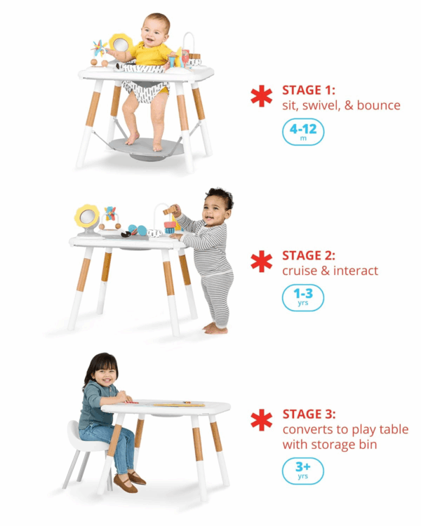 Discoverosity Montessori-Inspired 3-Stage Activity Center & Play Table for Baby Ages 4M+ - Image 4