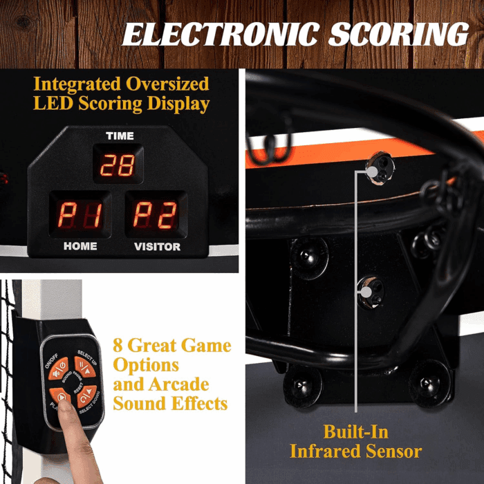 Barrington Urban Arcade Basketball Game Indoor Dual Shot, 6 Balls Included, Pop off with the Perfect Indoor Electronic Basketball Game - Image 6