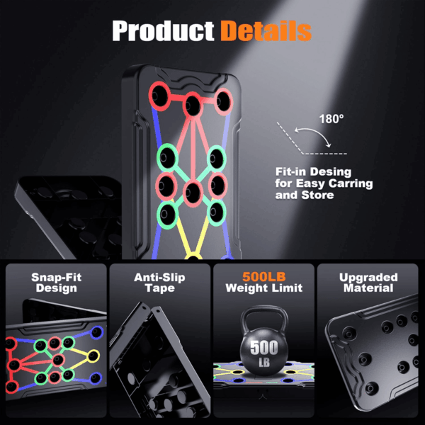 Solid Push up Board Home Workout Equipment Multi-Functional Pushup Stands System Fitness Floor Chest Muscle Exercise Professional Equipment Burn Fat Strength Training Arm Men & Women Weights , Best Choice for Daily Gifts - Image 5