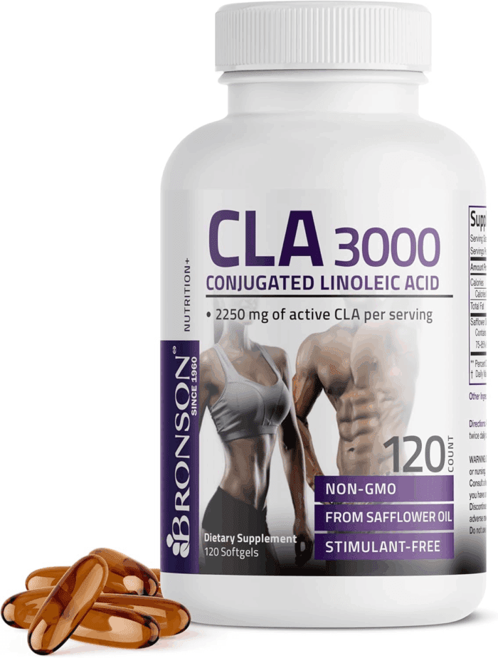 CLA 3000 Extra High Potency Supports Healthy Weight Management Lean Muscle Mass Non-Stimulating Conjugated Linoleic Acid 120 Softgels