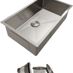 30 Inch Undermount Kitchen Sink -  18 Gauge Stainless Steel Single Bowl Kitchen Sinks 30"X18"X9" Handmade Design with Brushed, Includes Drain Kit (No Additional Accessories)
