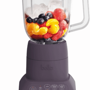10 Speed Countertop Blender, Juicer & Smoothie Maker, Fits-Anywhere™ Kitchenware, Slim Flip & Store Design, Dishwasher Safe 48Oz Capacity Pitcher & Lid, Stainless Steel Blade, 450 Watt, Plum