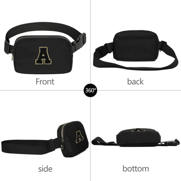 Birthday Gifts Christmas Personalized Gift for 4 5 6 7 8 9 10 11 12 13 14 Year Old Girls Teen Sister Kid Initial Letter Fanny Pack Trendy Stuff Crossbody Bag Black Letter A - Image 2