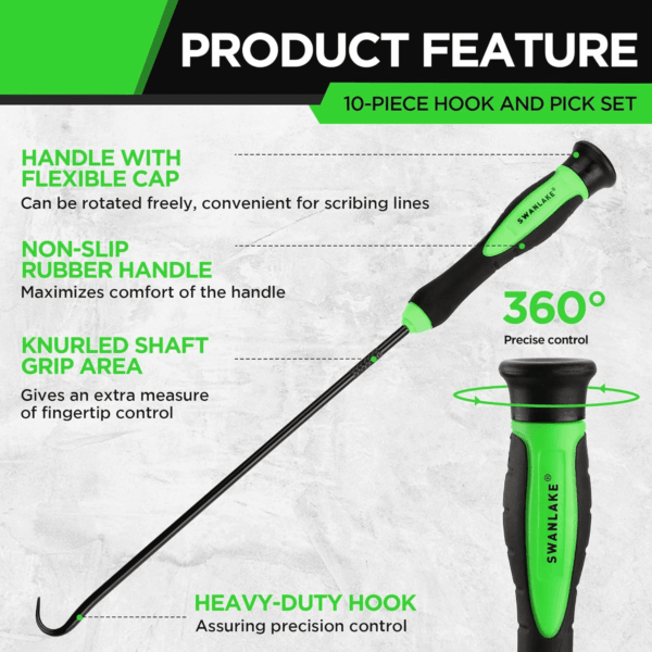 SWANLAKE Hook and Pick Tool, Pick Tool Set for Car Auto Oil Seal/O-Ring Seal Gasket Pick Hooks Puller Remover - Image 4
