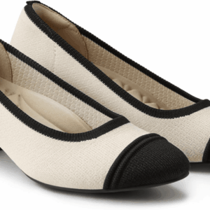 Julie Pro Women'S Chic Retro-Inspired round Toe 4.5Cm/ 1.77”High Heels Slip on Dress Chunky Pumps Ideal for Commuting, Socializing, Partyround-Toe Chunky Heels