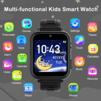 Smart Watch for Kids, Smart Watch Toys with 24 Games Camera Video Recorder Music Alarm Calculator Calendar Flashlight Stopwatch Pedometer Gift Toys for 3-12 Years Old Boys and Girls (Black) - Image 3
