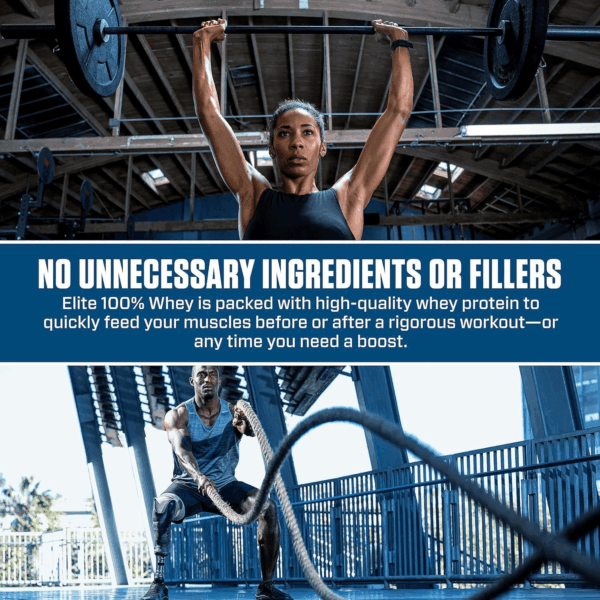 Elite 100% Whey Protein Powder, Vanilla, 25G of Protein, 67 Servings, 5.5G Bcaas, Less than 140 Cal., Gluten Free, 2G Carb, 2G Sugar, 3G Fat - Image 5