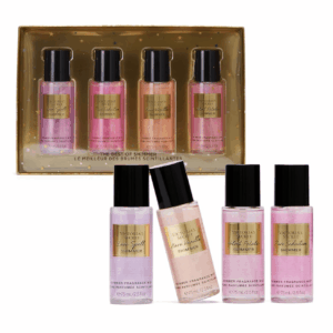 Fragrance Mist Collection 4 Piece Shimmer Mini Gift Set, Assorted Scents
