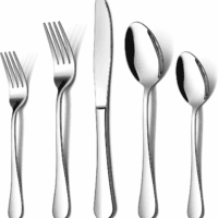 20 Piece Silverware Flatware Cutlery Set, Stainless Steel Utensils Service for 4, Include Knife Fork Spoon, Mirror Polished, Dishwasher Safe