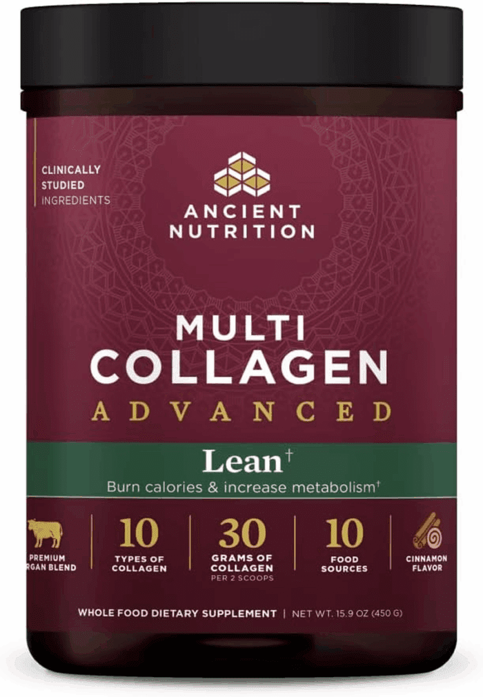 Advanced Hydrolyzed Collagen Peptides Powder Protein Lean with Probiotics and Vitamin C, Cinnamon, for Women & Men, Supports Healthy Weight Management & Muscle Building, 25 Servings