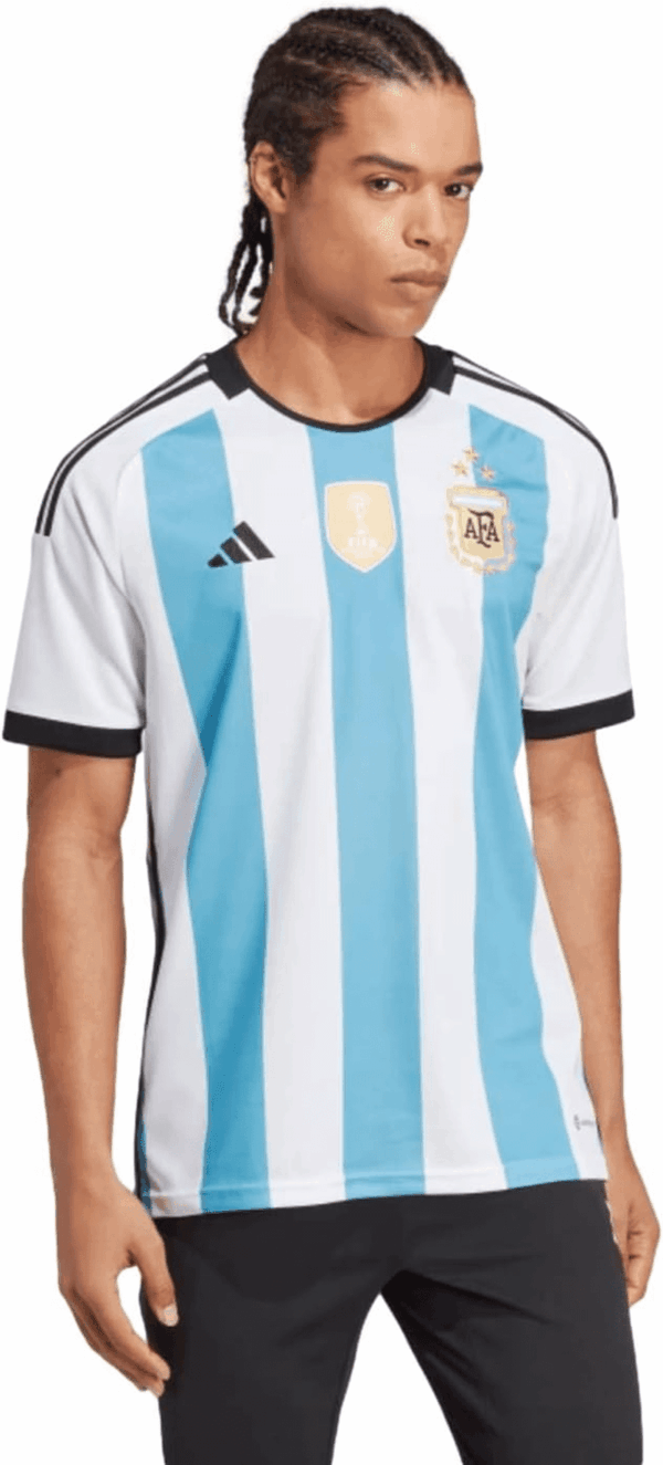 Men'S Soccer Argentina 3-Star Winners Home Jersey (As1, Alpha, L, Regular, Regular) White/Blue - Image 3