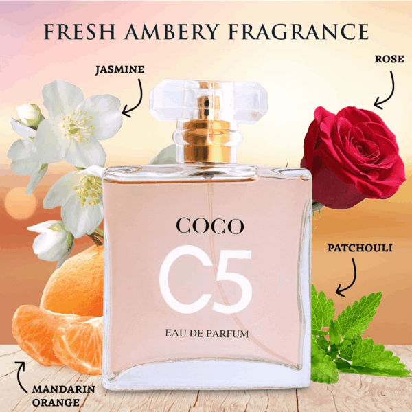 C5 for Women Eau De Parfum - Pure Femininity in a Bottle - Delicate Floral Scents of Jasmine and May Rose - a Fragrance That Will Get You Noticed - Cruelty-Free Perfume Precious Gift for Women - Image 2
