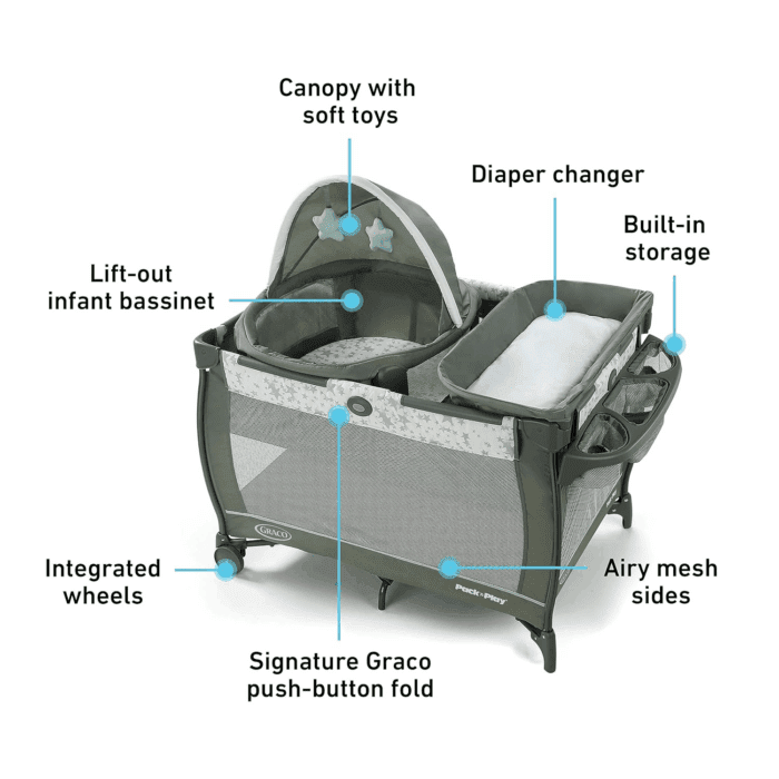 Pack 'N Play Travel Dome Playard | Includes Travel Bassinet - Image 6