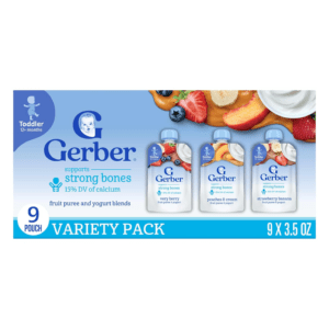 Baby Food Pouches, Very Berry (3), Peaches & Cream (2), Strawberry Banana (2), Value Pack, Fruit and Yogurt, Toddler, (3.5 Oz Each), (Pack of 9)