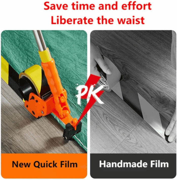 Floor Tape Applicator，Masking Tape Machine Kit with Extendable Pole for Wall and Floor Painting - 2-In-1 Tape Dispenser and Sticker Applicator Tool Set - Image 5