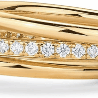 14K Gold Plated Interlocked Stackable Rings for Women - Statement Mixed Metals Multi Ring Stack - Cubic Zirconia Two-Toned Connected Bands Stacking Jewelry