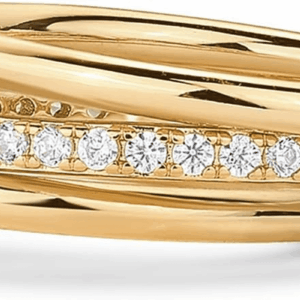 14K Gold Plated Interlocked Stackable Rings for Women - Statement Mixed Metals Multi Ring Stack - Cubic Zirconia Two-Toned Connected Bands Stacking Jewelry