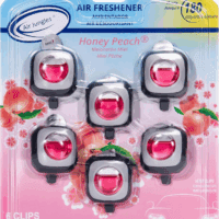 Honey Peach Scent Car Air Freshener Clip, 6 Vent Clips, 4Ml Each, Long Lasting Air Freshener, up to 180 Days Car Refresher Odor Eliminator