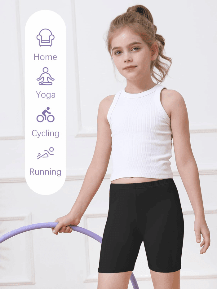 6 Pack Girls Bike Shorts Cartwheel Shorts for Girls Toddler under Dress Dance Short Kids Biker Shorts Multicolor - Image 5
