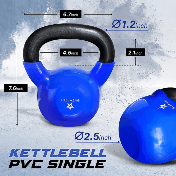 5-65Lbs Kettlebells Vinyl Coated Cast Iron for Dumbbell Weights Exercises, Gym, Fitness, Full Body Workout Equipment Push Up, Grip and Strength Training - Image 2
