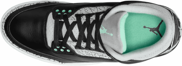 Air Jordan 3 Retro Mens Shoes Size-9.5, Black/Green Glow-Wolf Grey - Image 3