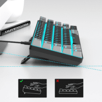 Portable 60% Mechanical Gaming Keyboard, Mk-Box LED Backlit Compact 68 Keys Mini Wired Office Keyboard with Red Switch for Windows Laptop PC Mac - Black/Grey - Image 4