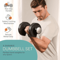 Adjustable Dumbbells Set/Single - 15Lb 43Lb 55Lb 25 Lb Dumbbell Sets with Rack - Quick Adjust, Secure Grip Weights Dumbbells Set - Compact Hand Weights for Women/Men at Home Gym - Image 5