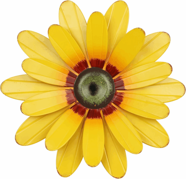 Sunflower Garden Decor, 11'' Metal Flower Wall Decor, Yard Hanging Wall Art Decorations for Kitchen, Bathroom, Living Room, Spring Boho Art for Indoor Outdoor