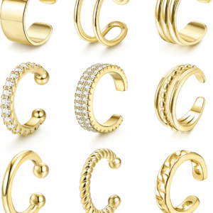 𝐄𝐚𝐫 𝐂𝐮𝐟𝐟 𝐄𝐚𝐫𝐫𝐢𝐧𝐠𝐬 for Women Non Piercing Gold Ear Cuffs 𝟏𝟒𝐊 𝐆𝐨𝐥𝐝 𝐏𝐥𝐚𝐭𝐞𝐝 Ear Cuff for Non Pierced Ears Clip on Cartilage Earring 𝐅𝐚𝐤𝐞 𝐄𝐚𝐫𝐫𝐢𝐧𝐠𝐬 Lightweight