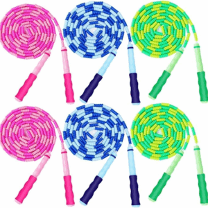 Jump Rope for Kids, Soft Beaded Jump Rope, Adjustable Length Tangle-Free Segmented Soft Beaded Skipping Rope，For Women, Men and Kids Keeping Fit, Workout and Weight Loss