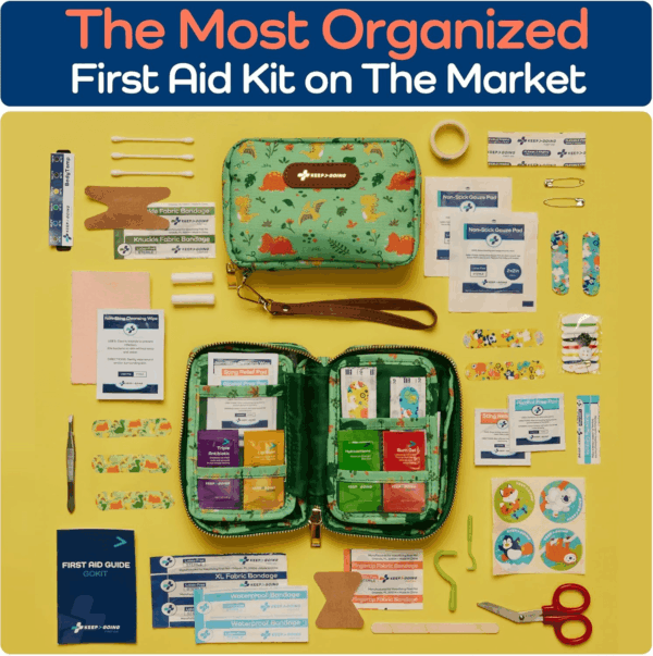 Keepgoing Travel First Aid Kit for Kids – 130 Pc. for Car, Home, Purse, Diaper Bag & Backpack with Latex-Free Bandages - Mini First Aid Kit Travel Size Tsa-Approved - Image 3