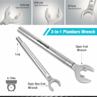 3-In-1 Plumber Wrench & 4 Way Sillcock Key, 2-Pack, for Valve, Faucet Nuts, and Spigots - Image 2