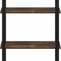 Turn-S-Tube 4-Tier Compact Multipurpose Shelf Display Rack with Square Tube, Amber Pine/Black - Image 4